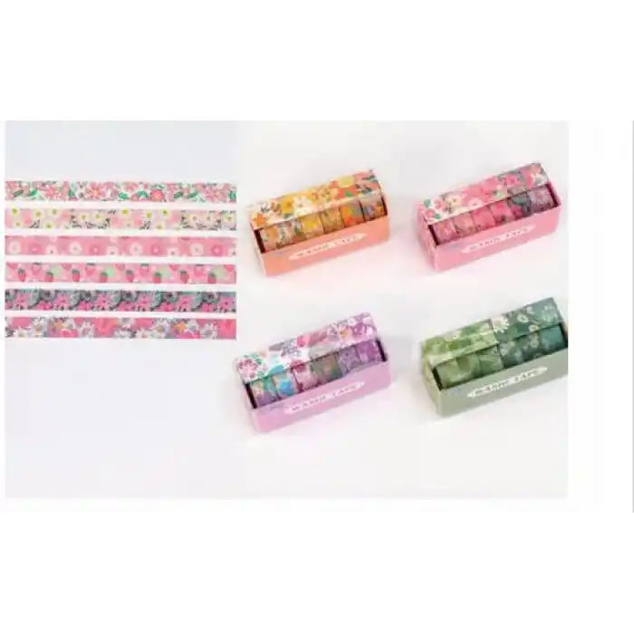 GIPTA FLOWERS RENKLİ BANT 1,5CMX2MT.6 LI K8911