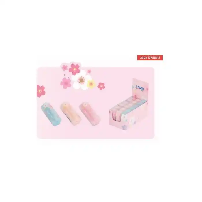 GIPTA K2343 TRANSPARENT ÇİÇEK ŞEKİLLİ SİLGİ 18 Lİ