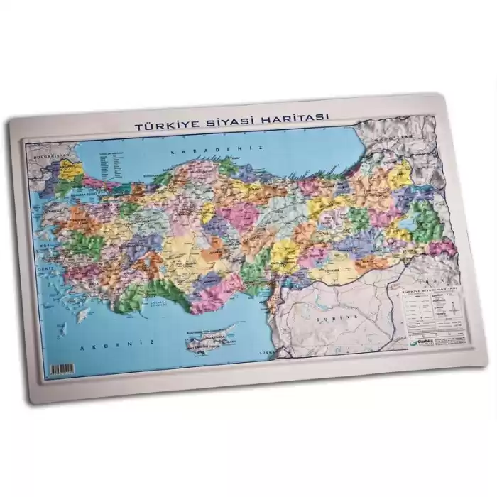 Gürbüz 25021 Kabartma Harita Türkiye Siyasi 35x50