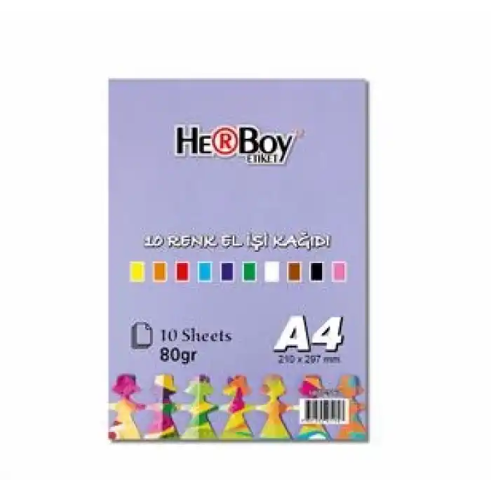 HERBOY A4 ELİŞİ KAĞIDI 10 LU KARIŞIK HRB-3160