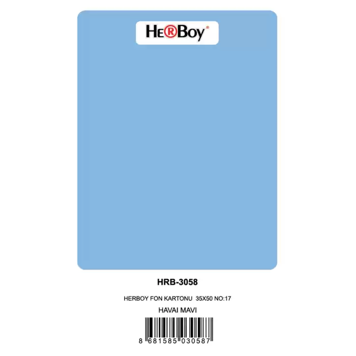 HERBOY FON KARTONU  35X50 NO:17 HAVAİ MAVİ 100 LÜ HRB-3058