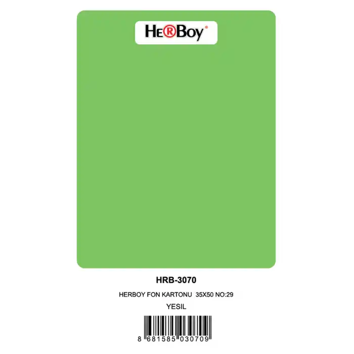 HERBOY FON KARTONU 35X50 NO:29 YEŞİL 100 LÜ HRB-3070