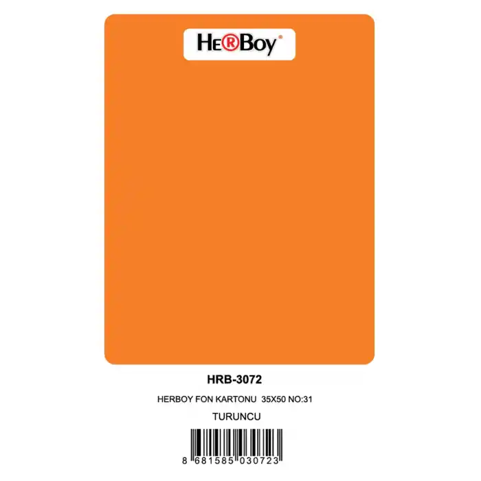 HERBOY FON KARTONU 35X50 NO:31 TURUNCU 100 LÜ HRB-3072