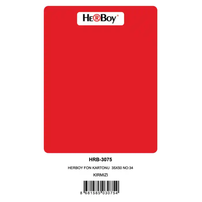 HERBOY FON KARTONU 35X50 NO:34 KIRMIZI 100 LÜ HRB-3075