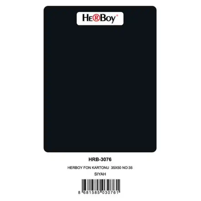 HERBOY FON KARTONU 35X50 NO:35 SİYAH 100 LÜ HRB-3076