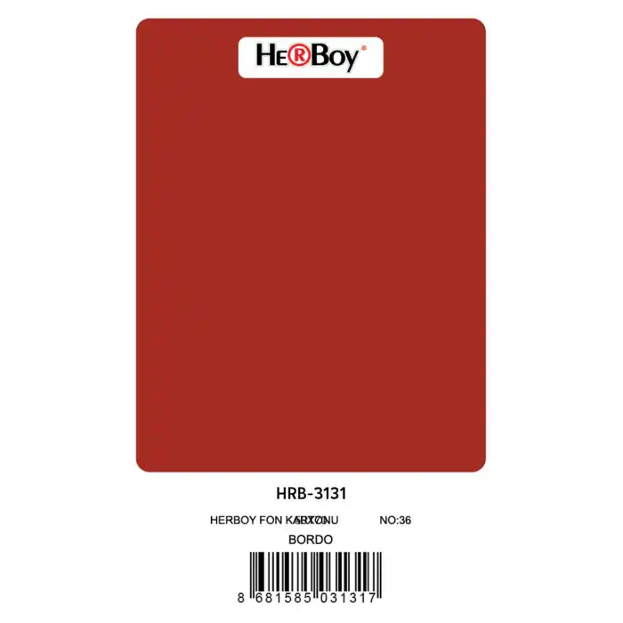HERBOY FON KARTONU 50X70 BORDO NO:36 160 GR 100 LÜ HRB-3131