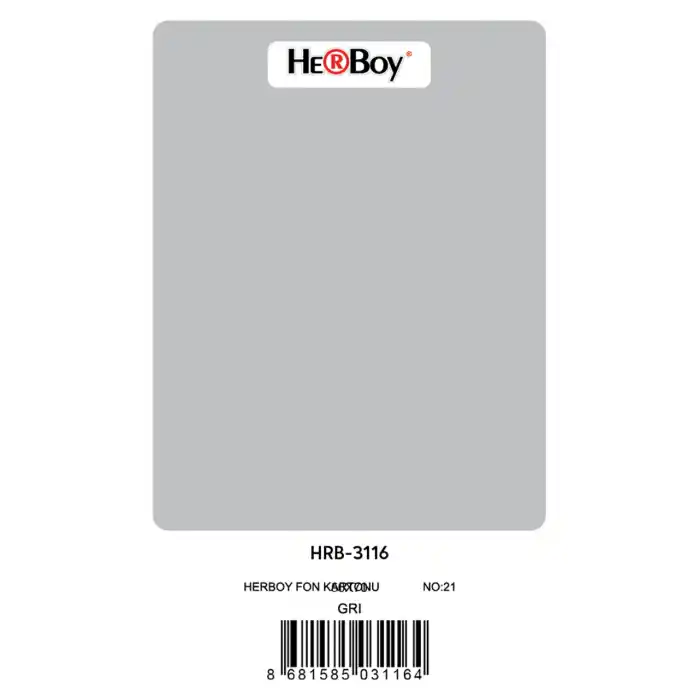 HERBOY FON KARTONU 50X70 GRİ NO:21 160 GR 100 LÜ HRB-3116