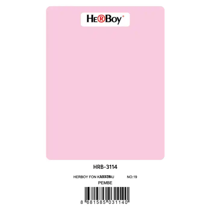 HERBOY FON KARTONU 50X70 PEMBE NO:19 160 GR 100 LÜ HRB-3114