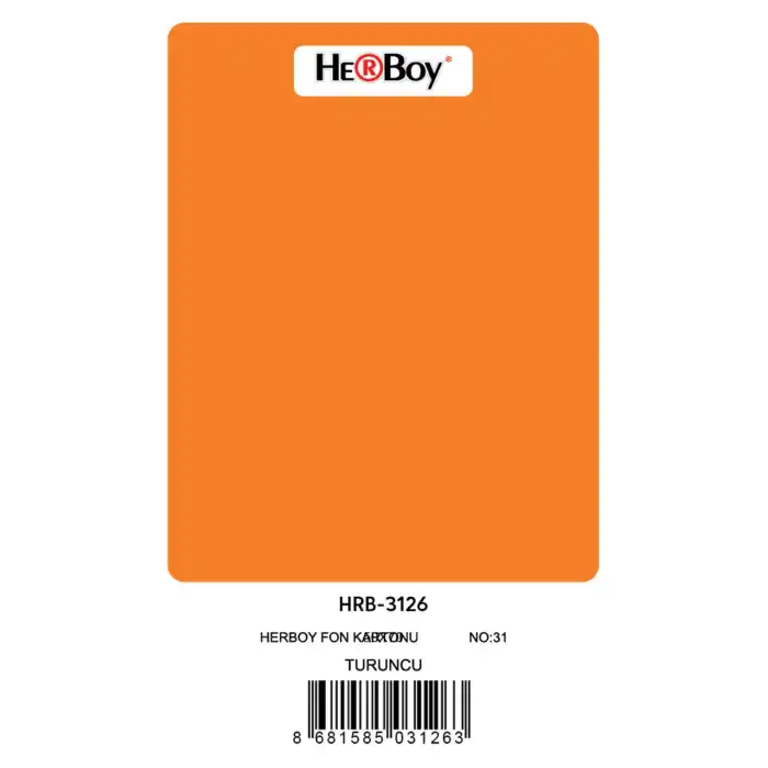 HERBOY FON KARTONU 50X70 TURUNCU NO:31 160 GR 100 LÜ HRB-3126
