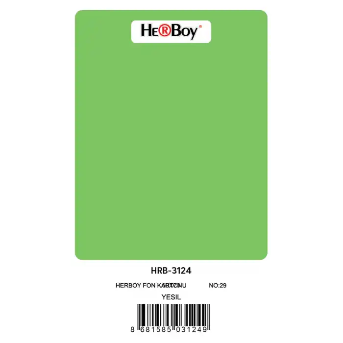 HERBOY FON KARTONU 50X70 YEŞİL NO:29 160 GR 100 LÜ HRB-3124