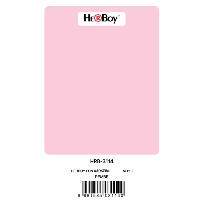 HERBOY HRB-3114 FON KARTONU 50X70 PEMBE 160 GR NO:19 100 LÜ