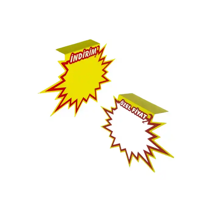 İndirim / Özel Fiyat Baskılı Yıldızlı Fiyat Etiketi 15x12 cm 50+50 Ad.Set