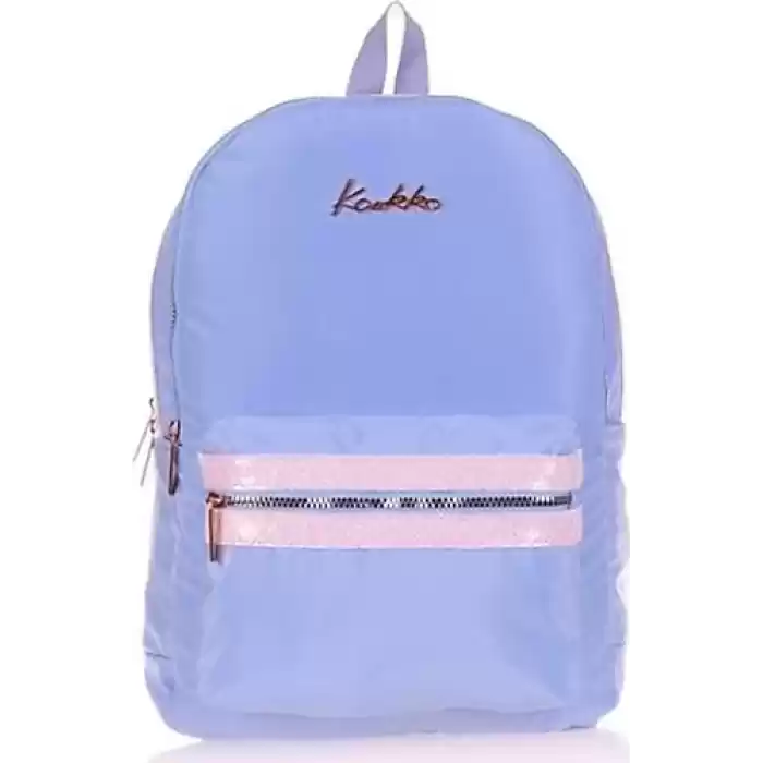 KAUKKO K1586 MAGIC GLOSS SIRT ÇANTASI FLORAL MAVİ