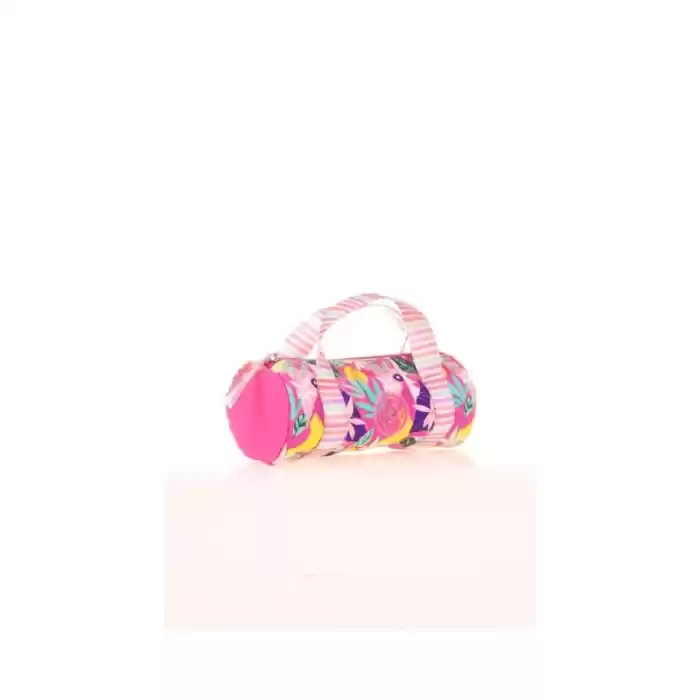 KAUKKO K2595 TRAVEL DOUBLE STRIPE KALEM ÇANTASI PINK