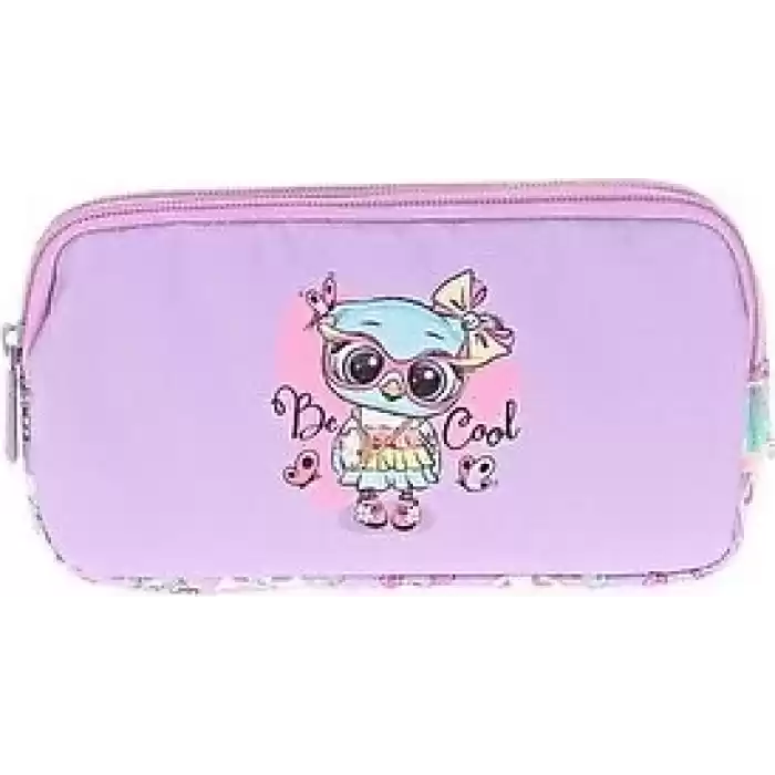 KAUKKO L8101 KIDS&LOVE 3 BÖLMELİ KALEM ÇANTASI PULLU RUGAN OWL