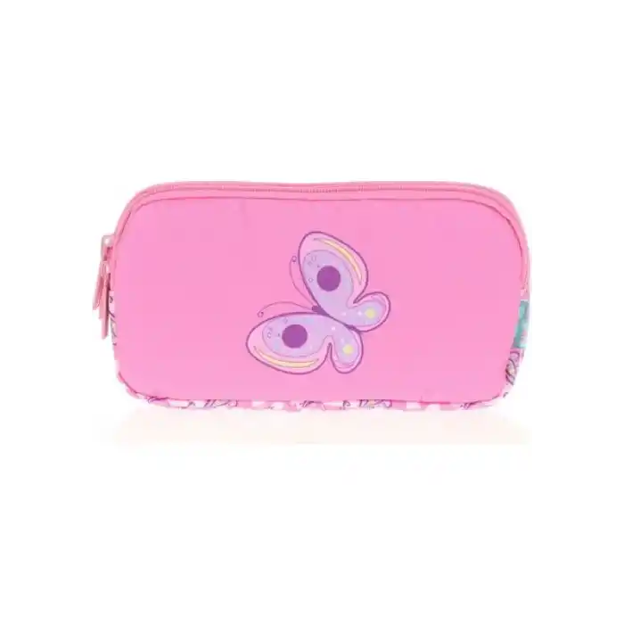 KAUKKO L8106 KIDS&LOVE 3 BÖLMELİ KALEM ÇANTASI RUBBER BUTTERFLY