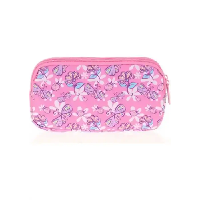 KAUKKO L8106 KIDS&LOVE 3 BÖLMELİ KALEM ÇANTASI RUBBER BUTTERFLY