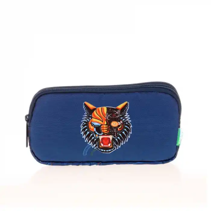 KAUKKO L8122 KIDS&LOVE 3 BÖLMELİ KALEM ÇANTASI SQUARE TIGER