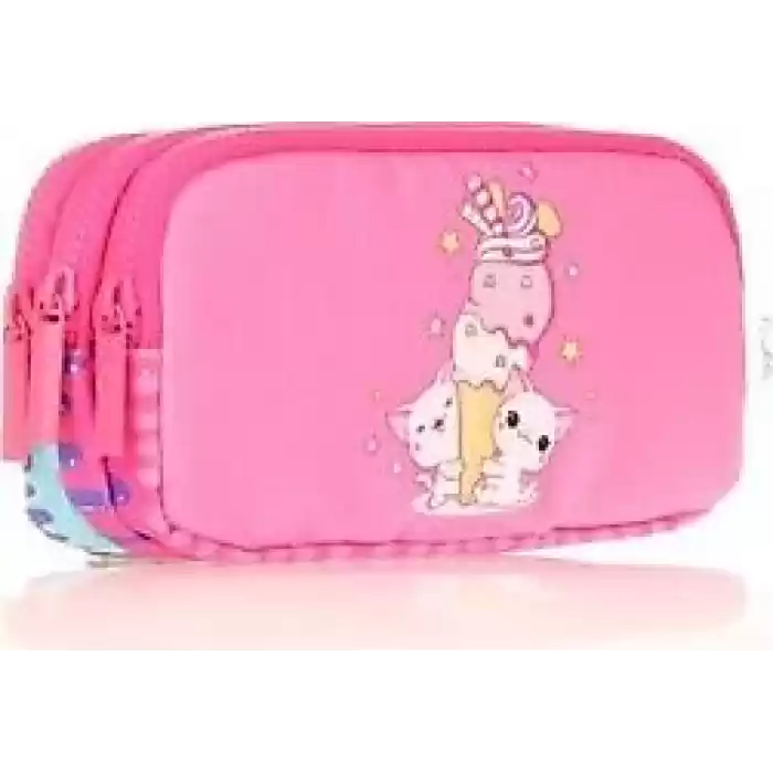 KAUKKO L8163 KIDS 3 BÖLMELİ KALEM ÇANTASI CUBE ICE CREA