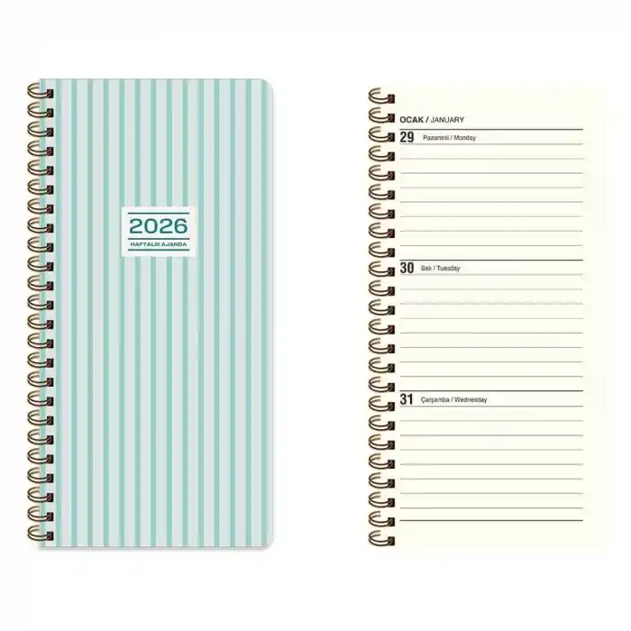 KESKİN 8X16 HAFTALIK SPİRALLİ CEP AJANDASI ÇİZGİ 600174