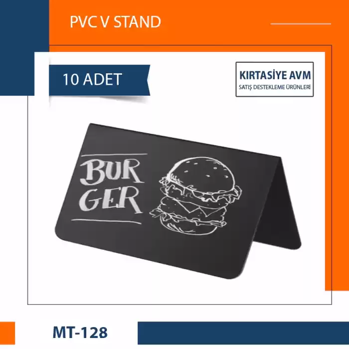 Kırtasiyeavm  Pvc Büyük Kara Tahta 7x10 Cm , Pastane,fırın,büfe,parti Masa Çatı Stand, Yazması Kolay MT-128