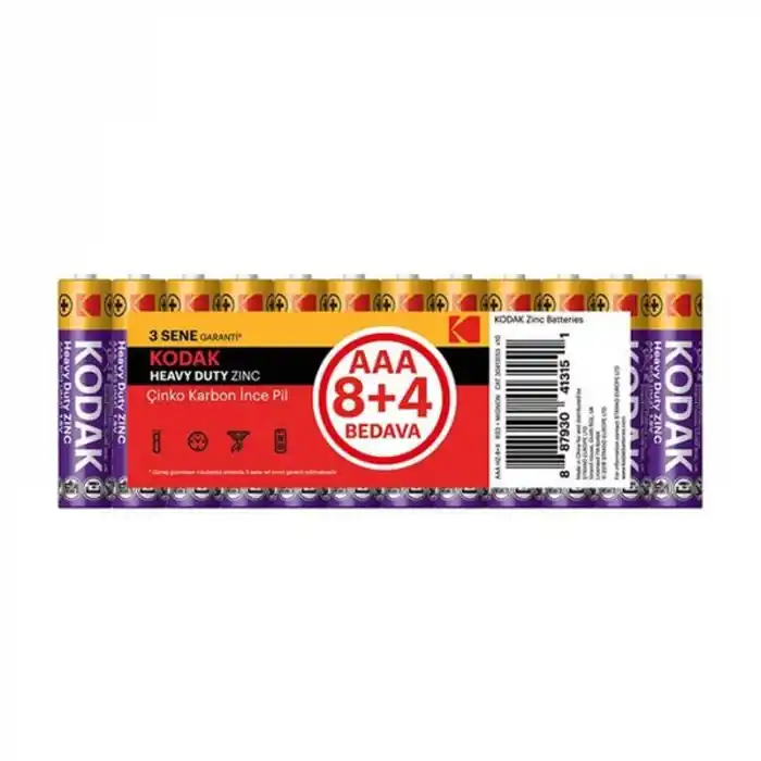 KODAK AAA 8+4 İNCE PİL ÇİNKO KARBON 30413153