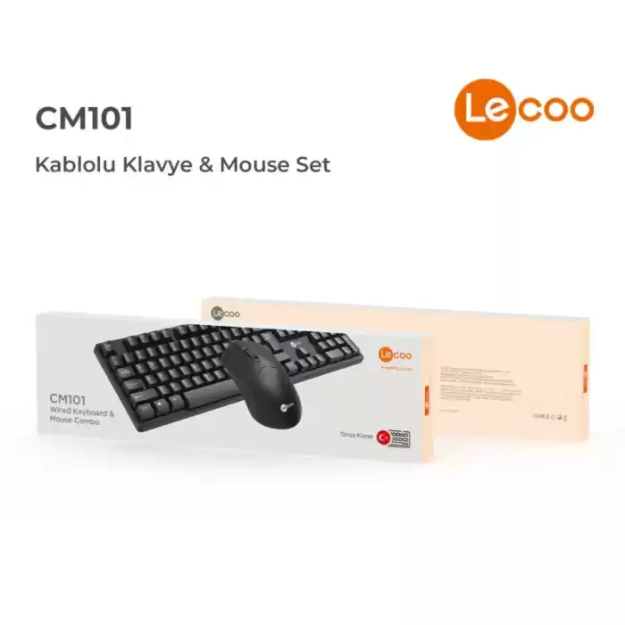 LECOO CM101 SİYAH KABLOLU KLAVYE & MOUSE SET