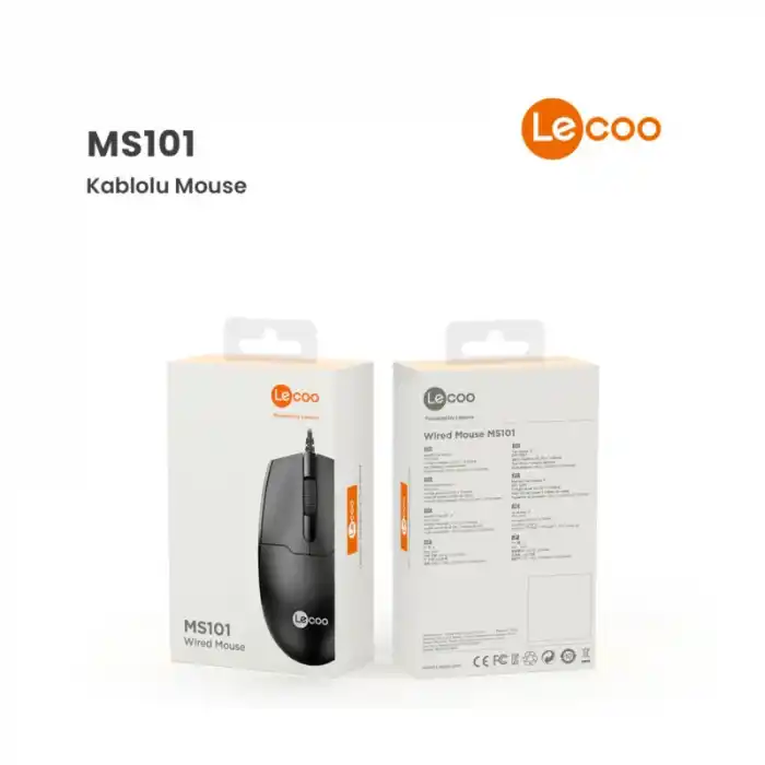 LECOO MS101 SİYAH USB KABLOLU MOUSE