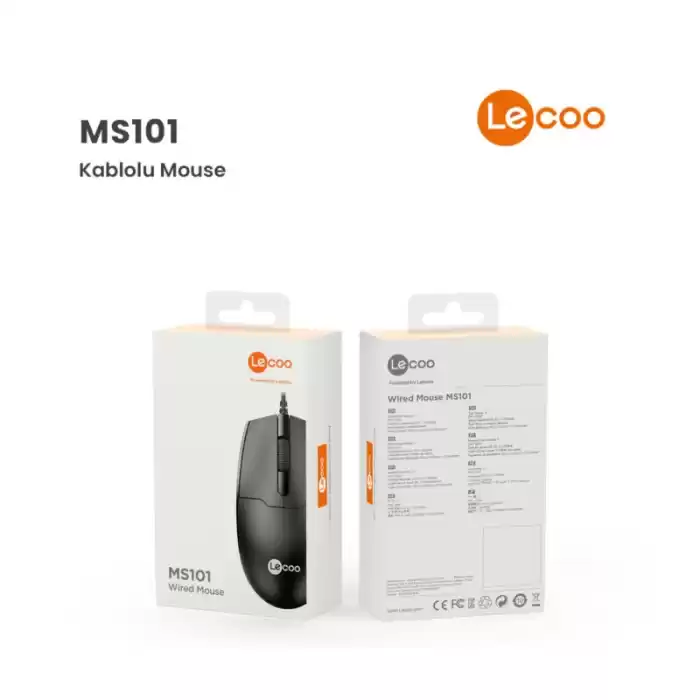 LECOO MS101 SİYAH USB KABLOLU MOUSE