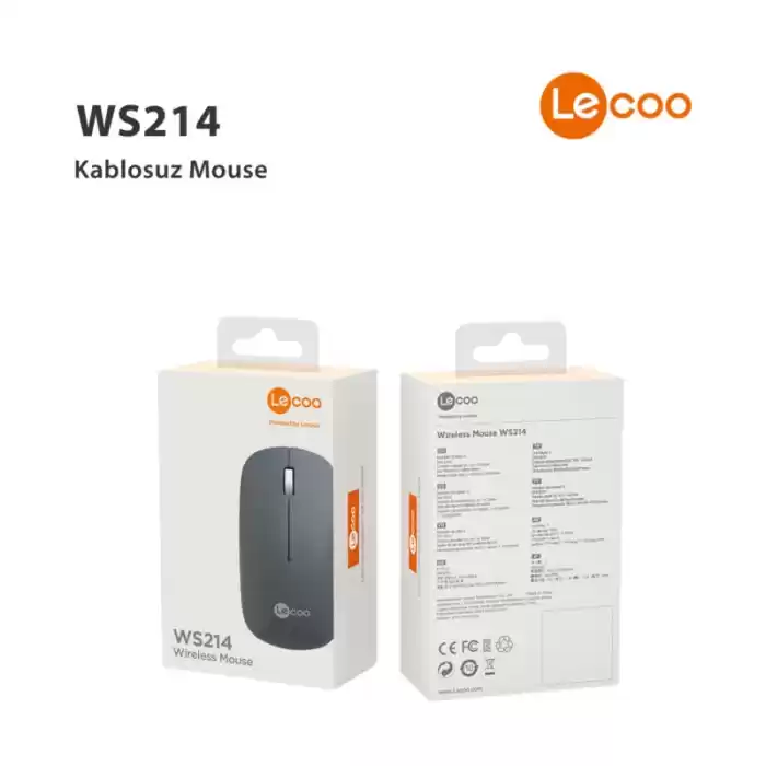 LECOO WS214 GREY SESSİZ KABLOSUZ MOUSE