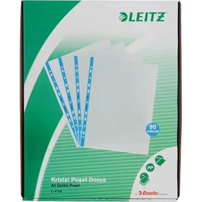 LEITZ L-4700T KRİSTAL POŞET DOSYA MAVİ 90 MİK. 100  LÜ