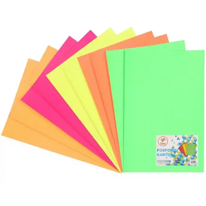 LINO 20X30 FOSFORLU FON KARTONU 5 RENK 10 LU PP-0151