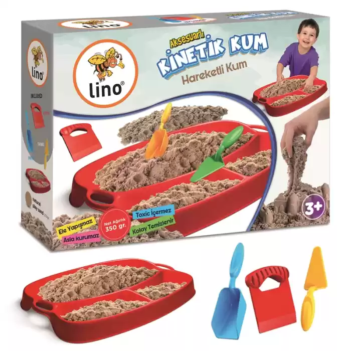 LINO KİNETİK KUM SETİ 350 GR KUM+TEPSİ+KÜREK+MALA+KESİCİ LN-550