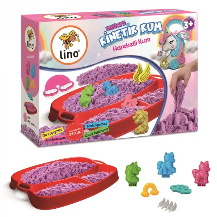 LINO KİNETİK KUM SETİ UNİCORN 350 GR KUM+6 KALIP LN-552