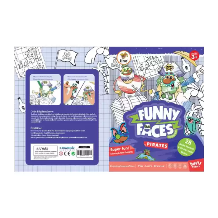 LINO LS-703 FUNNY FACES STİCKERLI BOYAMA KİTABI KORSANLAR