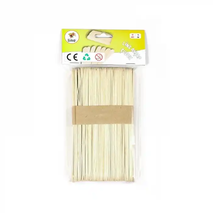 LINO RBZ-030 AHŞAP ÇUBUK NATUREL GENİŞ 15 CM 50 Lİ