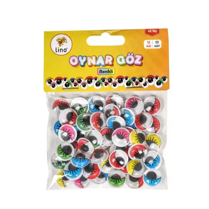 LINO RBZ-150 OYNAR GÖZ 15MM RENKLİ 50 Lİ