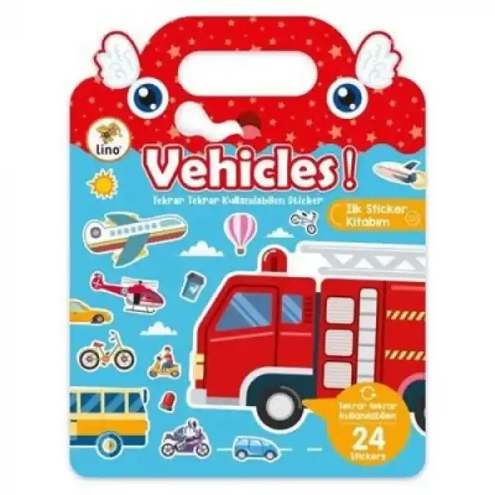 LINO TEKRAR KULLANILABİLİR İLK STİCKER KİTABIM VEHICLES LS-501