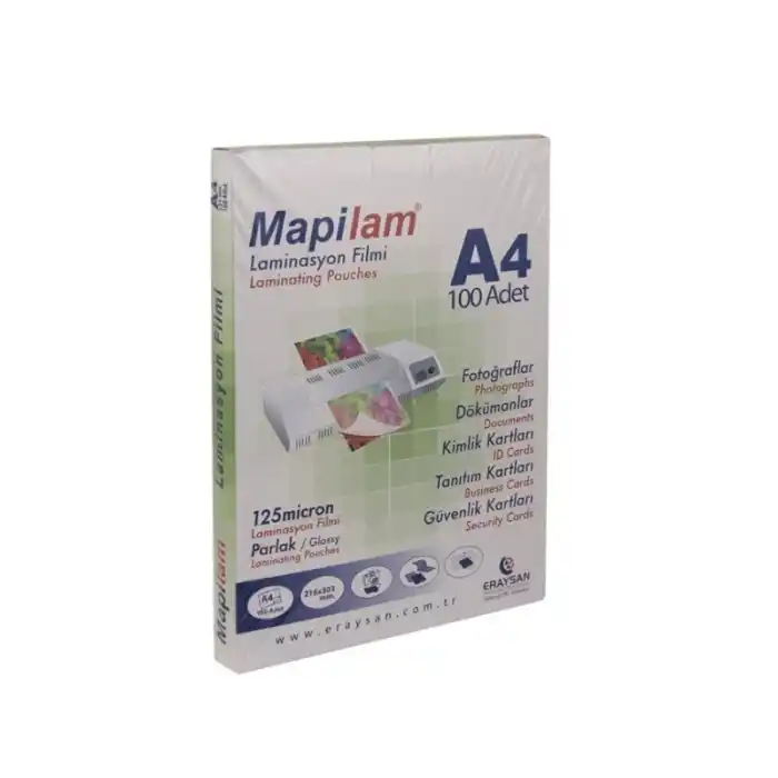 MAPİ A4 LAMİNASYON KAPLAMA 125MİC. 1021204 (KAMPANYA)