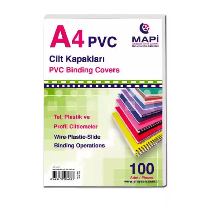 MAPİ A4 PVC CİLT KAPAĞI BEYAZ 160MİC.2040200