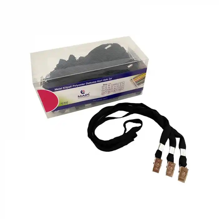 Mapi Kart Askı İpi Siyah 50li Metal 9102651