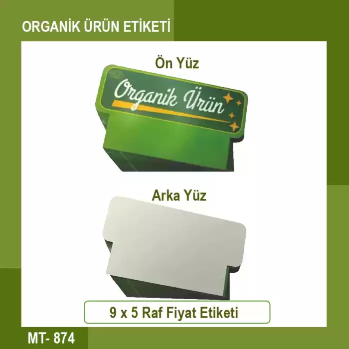 Market Raf Önü Organik Ürün Etiketi Karton 50 Adet
