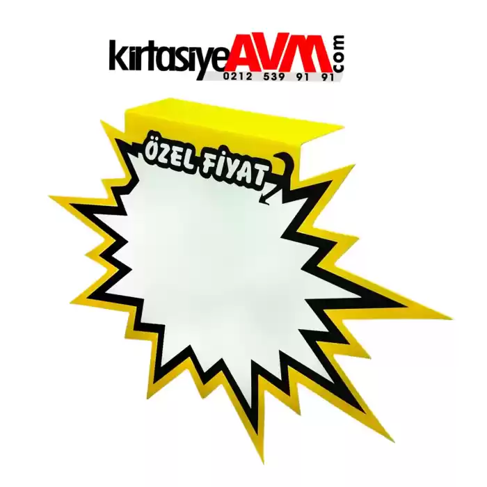 Market Raf Önü ÖZEL FİYAT Yazılı Yıldız Karton Market Fiyat Etiketi 13,5 cm x 20 cm (50li Paket)