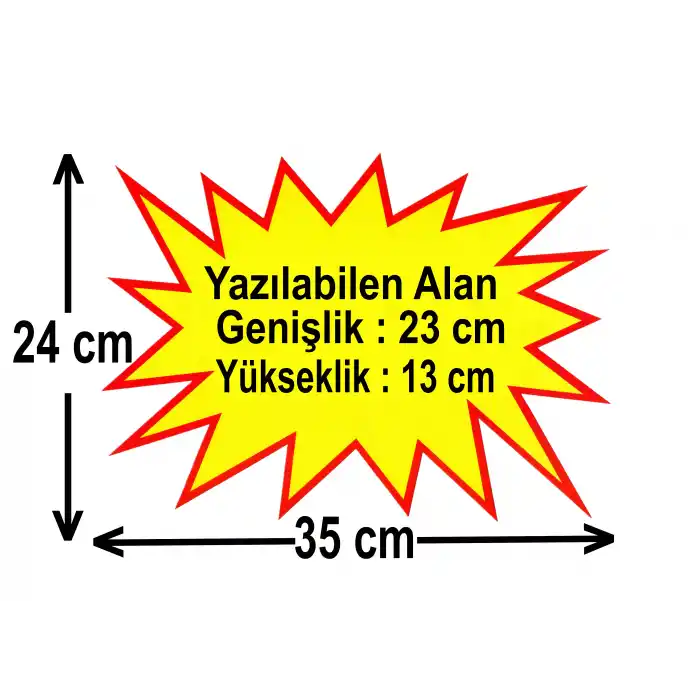 Market Raf Önü Yıldız İndirim Etiketi 24x35 cm. Raf Yıldız Etiketi 100 Adet