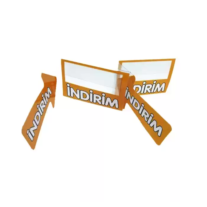 Market Rafı İndirim Kulakçığı 10 Adet PVC Turuncu Renk
