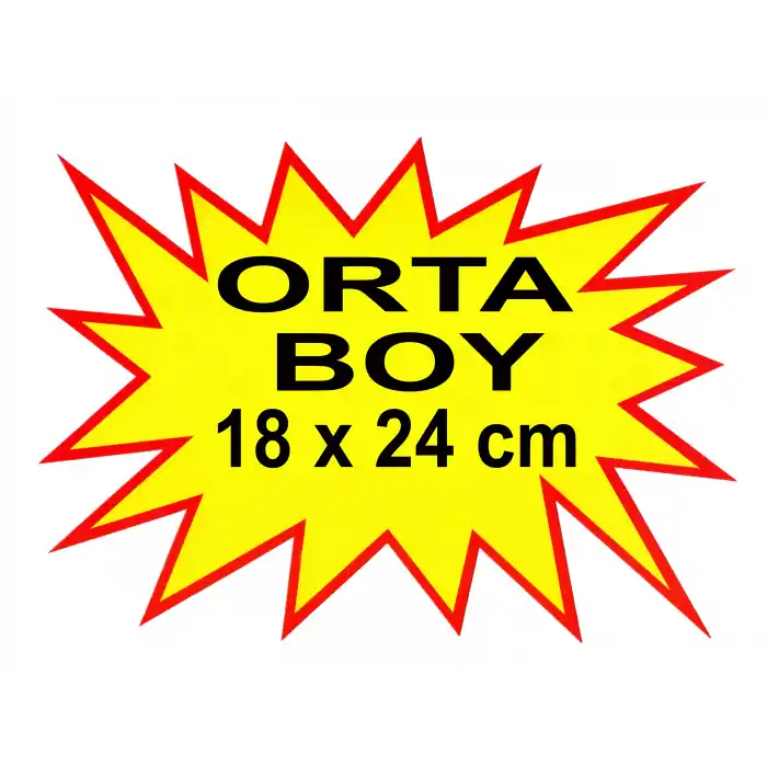 Market Karton Yıldız Etiket 24x18 cm. Market Mağaza Reyon Sarı Yıldız Karton 100 Adet