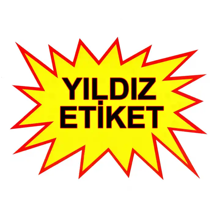 Market Karton Yıldız Etiket 24x18 cm. Market Mağaza Reyon Sarı Yıldız Karton 100 Adet