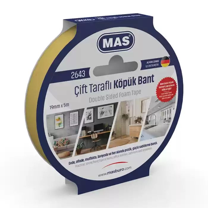 MAS 2643 19MMX5MT ÇİFT TARAFLI KÖPÜK BANT