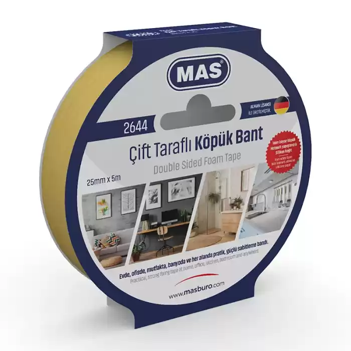 MAS 2644 25MMX5MT ÇİFT TARAFLI KÖPÜK BANT