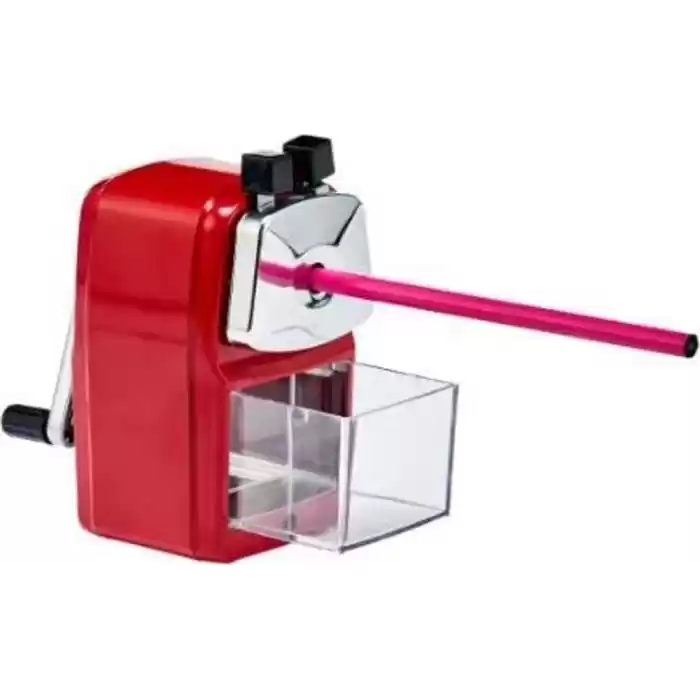 MAS 6730 KOLLU MASAÜSTÜ KALEMTRAŞ METAL KÜÇÜK KIRMIZI